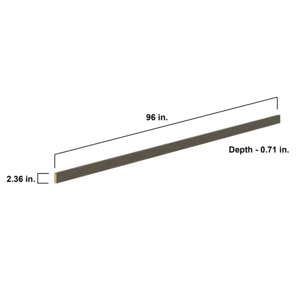 2.36 in. W x 96 in. H x 0.71 in. D Medora textured Slab Walnut stained Valance Edge Molding