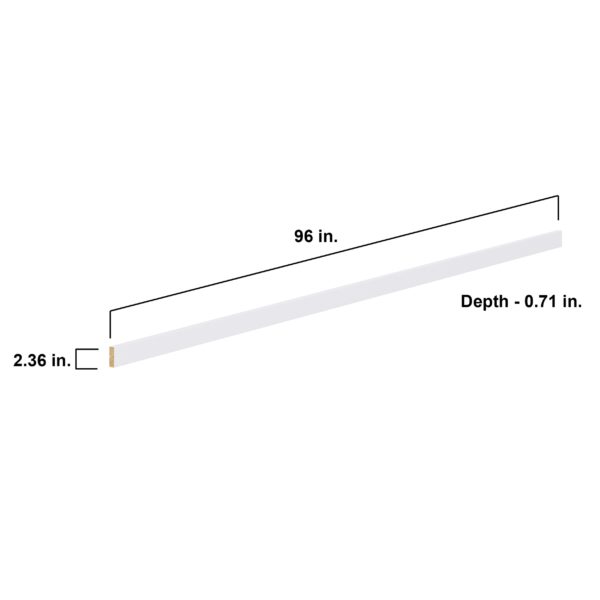 2.36 in. W x 96 in. H x 0.71. D Wallace Warm White Valance Edge Molding