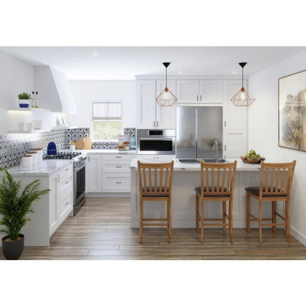 Alton Painted White Shaker Assembled Wall Kitchen Cabinet 27 in. W X 35 in. H X 14 in. D