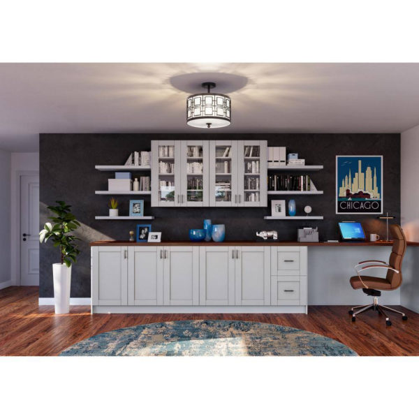 Cumberland Light Gray Shaker Assembled Base Kitchen Cabinet With a Pull Out (18 in. W x 34.5 in. H x 24 in. D)