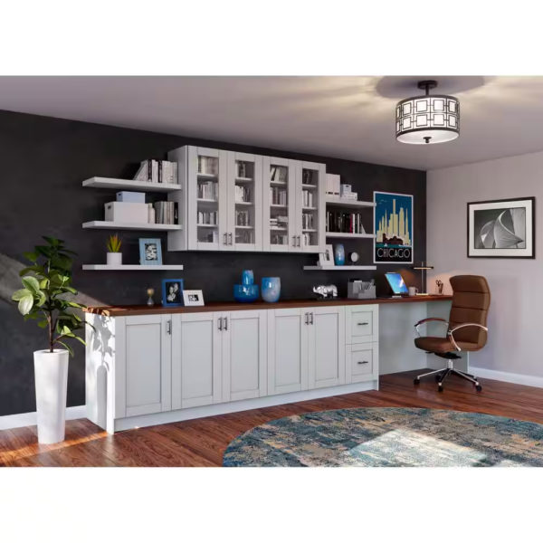 Cumberland Light Gray Shaker Assembled Base Kitchen Cabinet With a Pull Out (18 in. W x 34.5 in. H x 24 in. D)