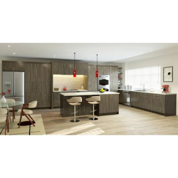 27 in. W x 24 in. D x 10 in. H Medora Textured Slab Walnut Shaker Assembled Deep Wall Bridge Kitchen Cabinet