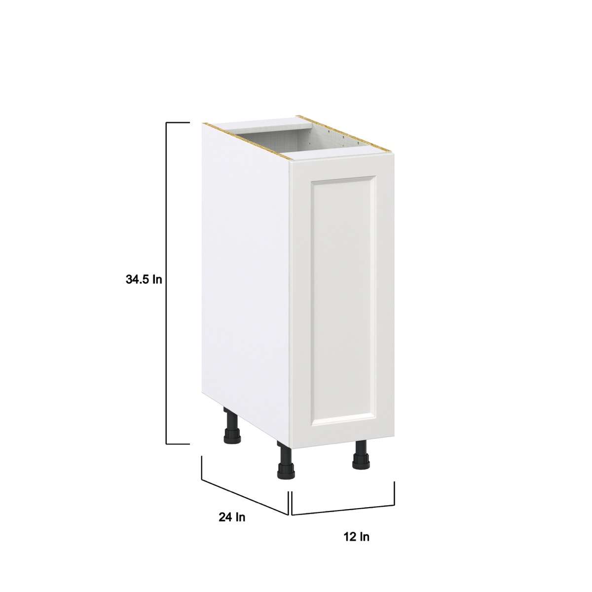 Alton Painted White Recessed Assembled Base Kitchen Cabinet with a Full Height Door (12 in. W x 34.5 in. H x 24 in. D)