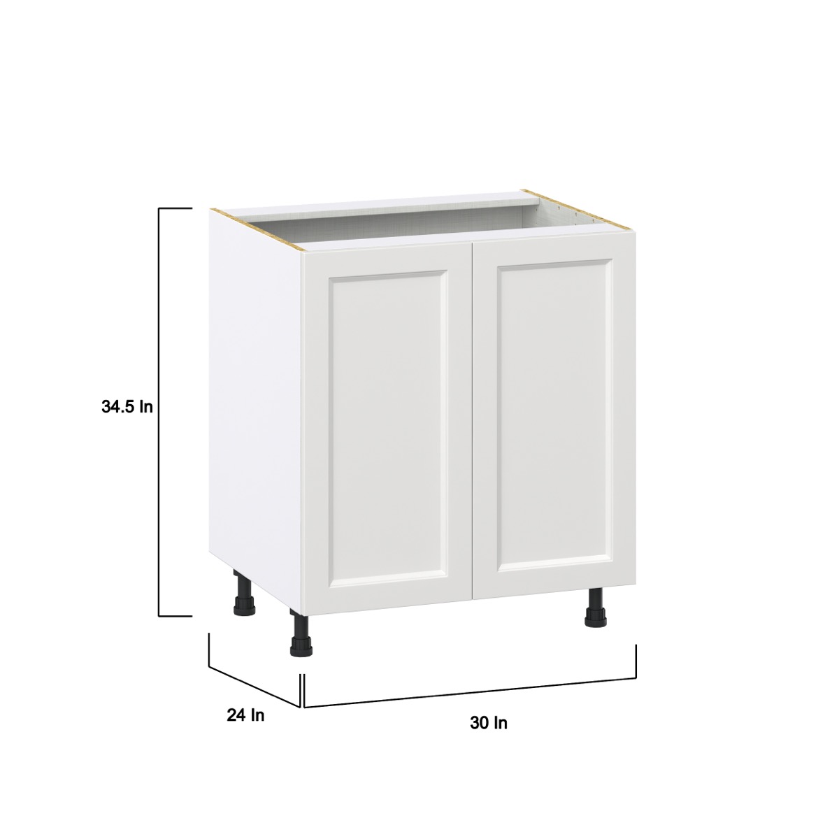 Alton Painted White Recessed Assembled Base Kitchen Cabinet with 2 Full Height Door (30 in. W x 34.5 in. H x 24 in. D)