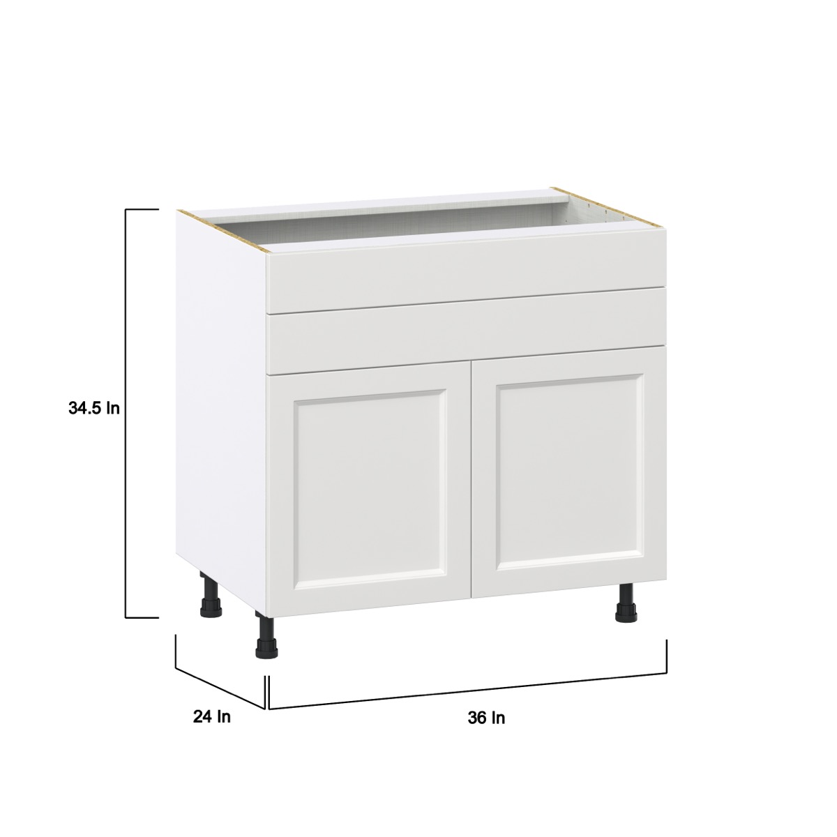 Alton Painted in White Shaker Assembled Cooktop Base Kitchen Cabinet 36 in. W x 34.5 in. H x 24 in. D