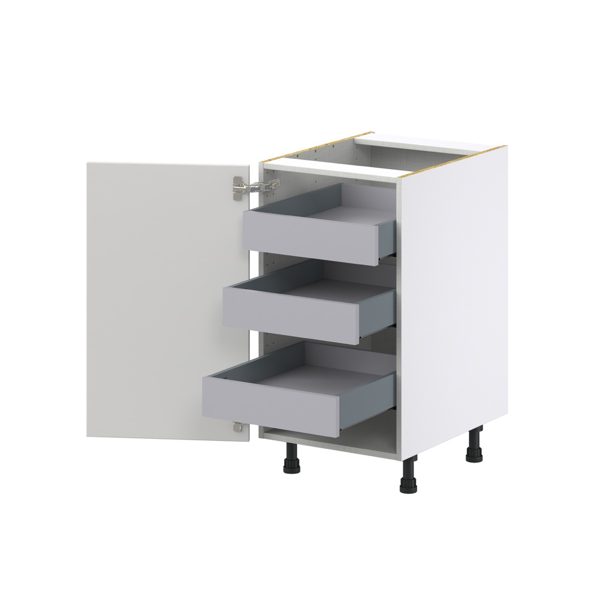 Alton 18 in. W x 24 in. D x 34.5 in. H Painted White Shaker Assembled Base Kitchen Cabinet with 3 Inner Drawers