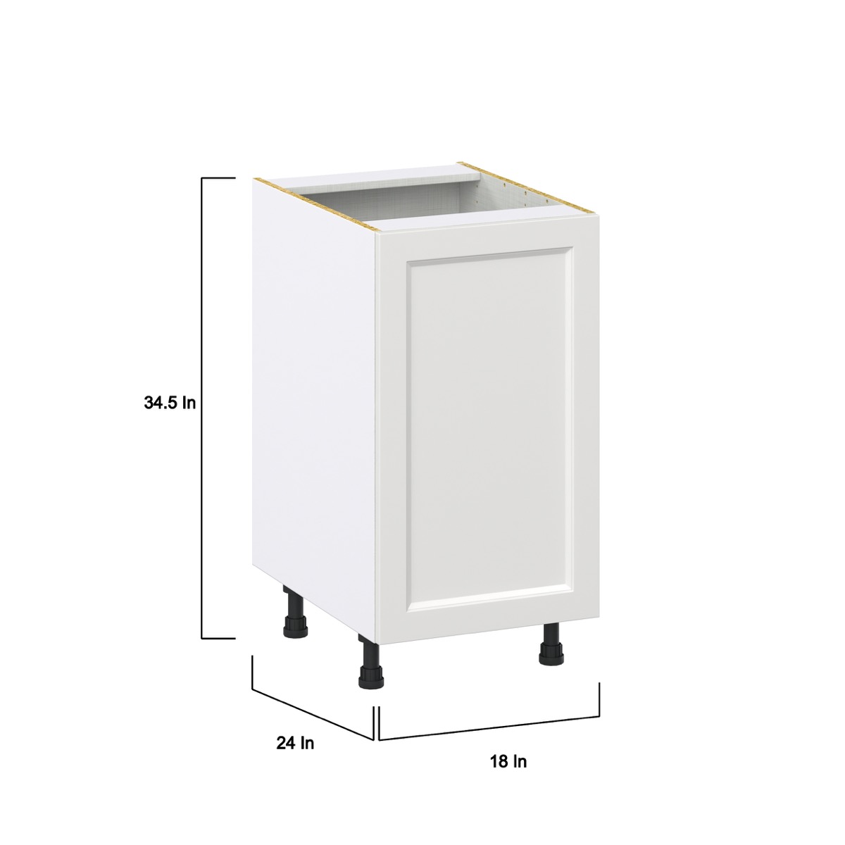 Alton 18 in. W x 24 in. D x 34.5 in. H Painted White Shaker Assembled Base Kitchen Cabinet with 3 Inner Drawers