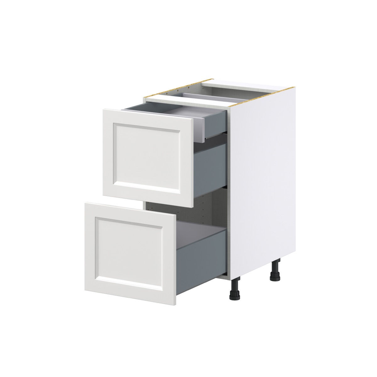 Alton Painted White Shaker Assembled Base Kitchen Cabinet with a Inner ...