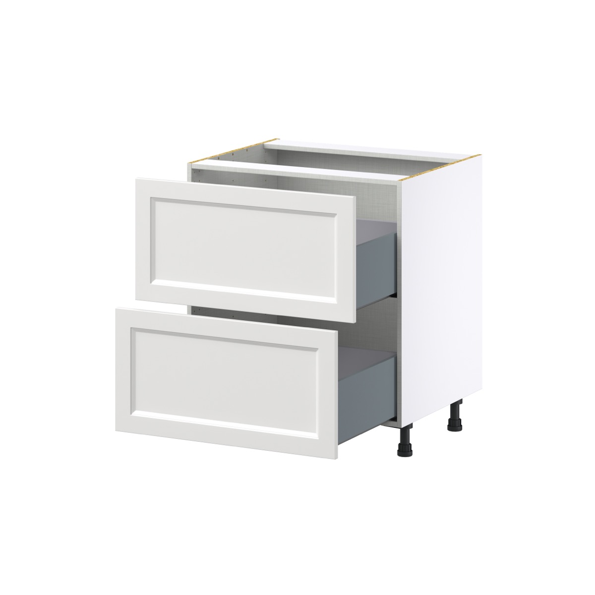 Alton Painted White Shaker Assembled Base Kitchen Cabinet with 2 Drawers 30 in. W x 34.5 in. H x 24 in. D