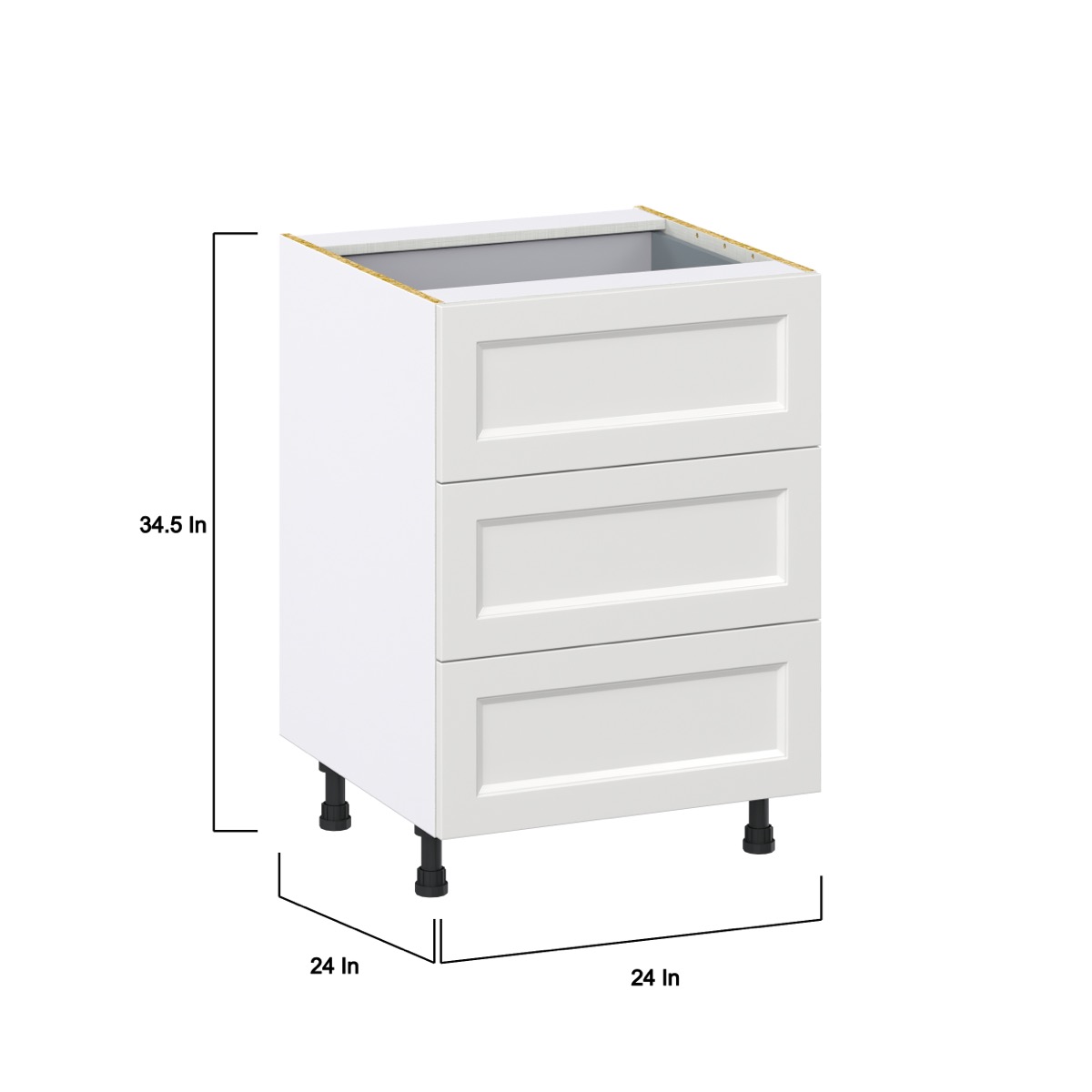 24 in. W x 34.5 in. H x 24 in. D Alton Painted White Shaker Assembled Base Kitchen Cabinet with Inner Drawer