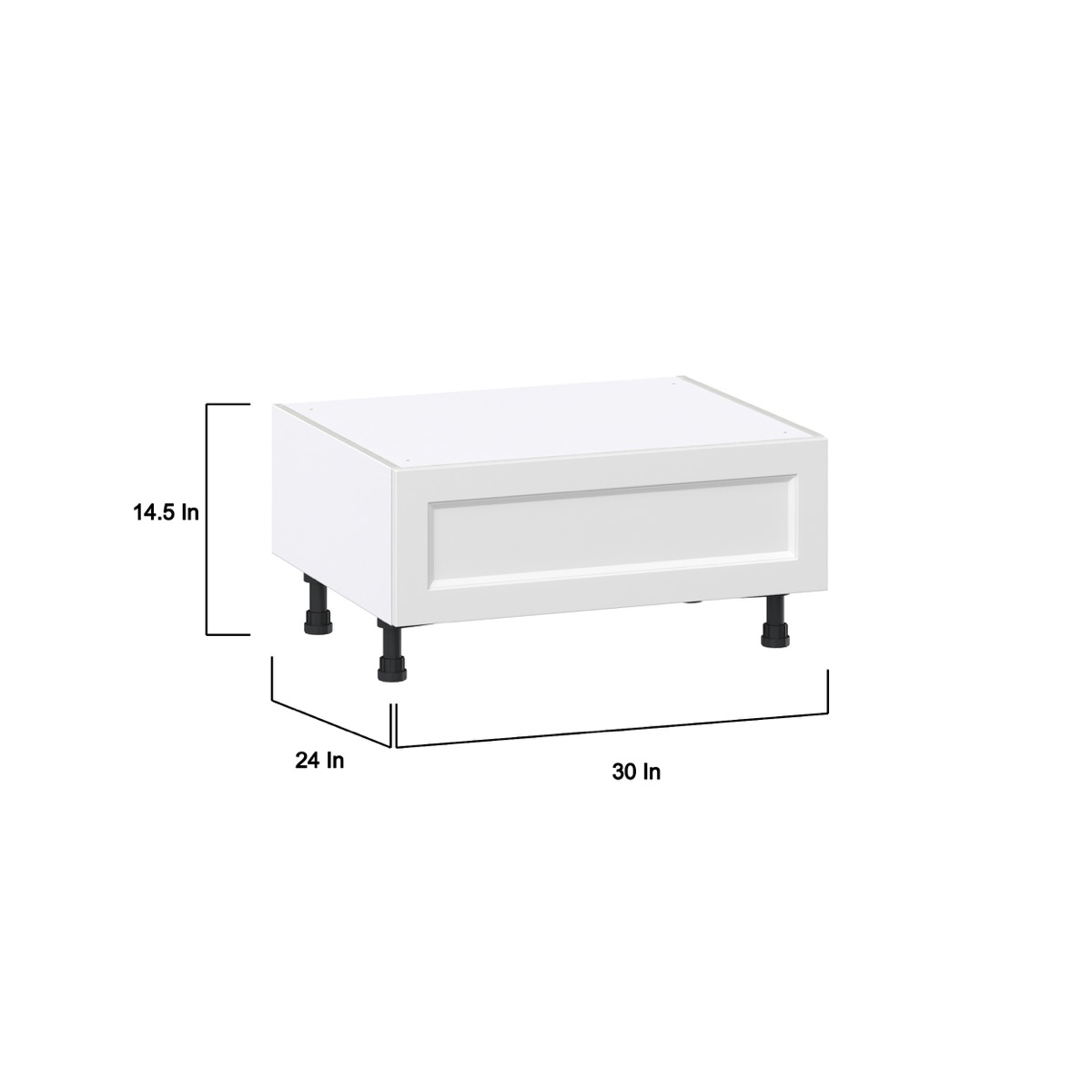 30 in. W x 24 in. D x 14.5 in. H Alton Painted White Shaker Assembled Base Window Seat Kitchen Cabinet