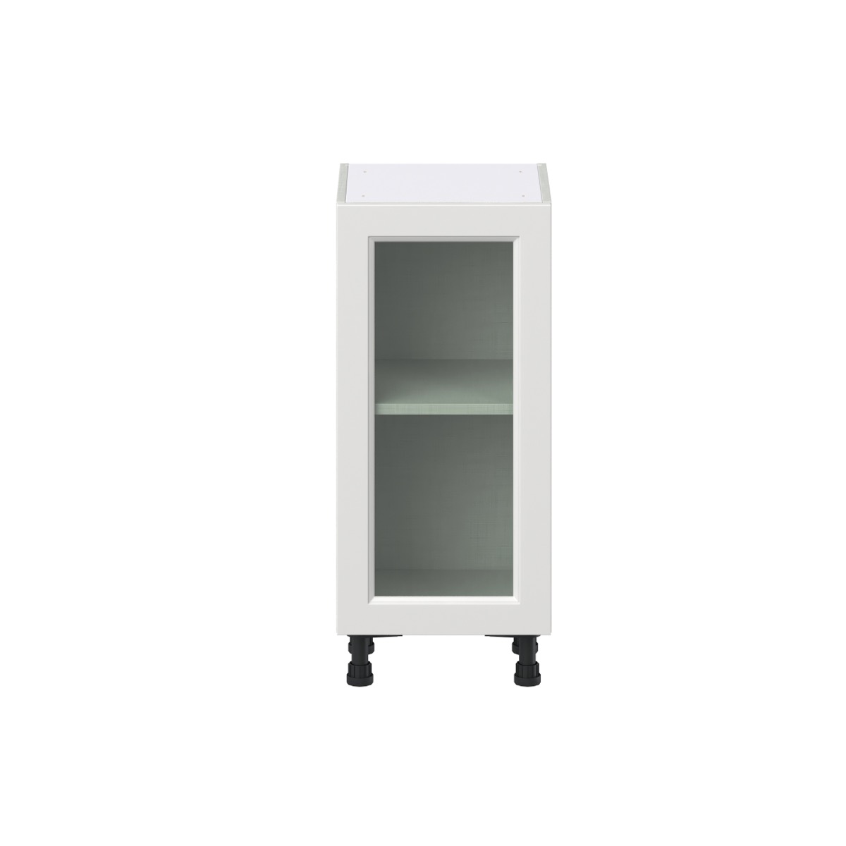 15 in. W x 14 in. D x 34.5 in. H Alton Painted White Shaker Assembled Shallow Base Kitchen Cabinet with Glass Door