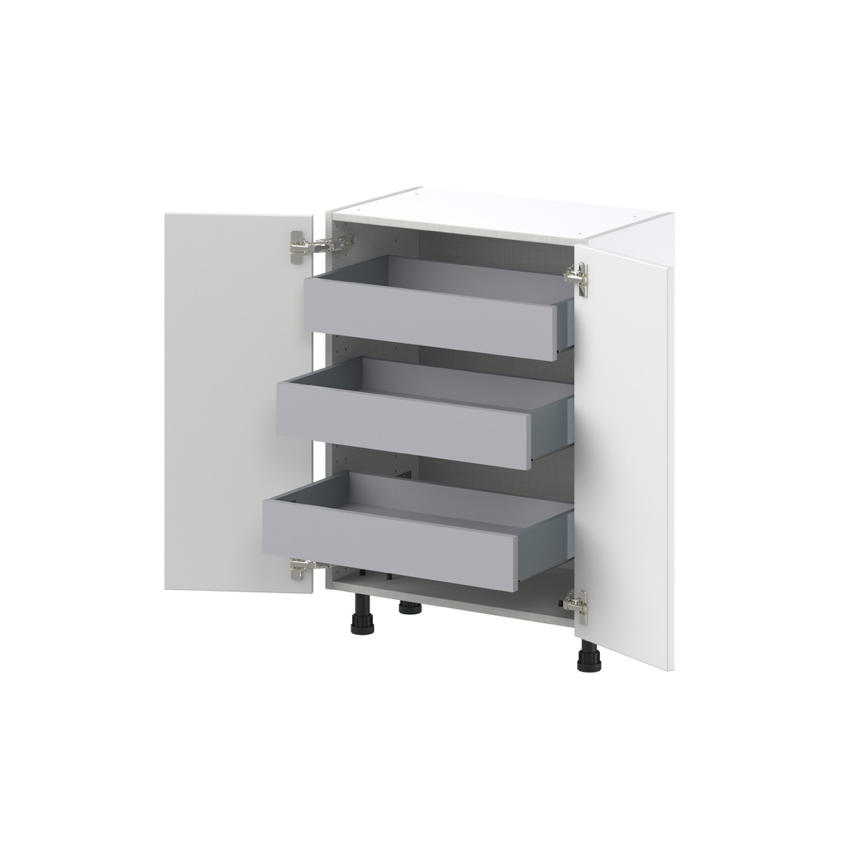 24 in. W x 34.5 in. H x 14 in. D Alton Painted White Shaker Assembled Shallow Base Kitchen Cabinet with Drawers