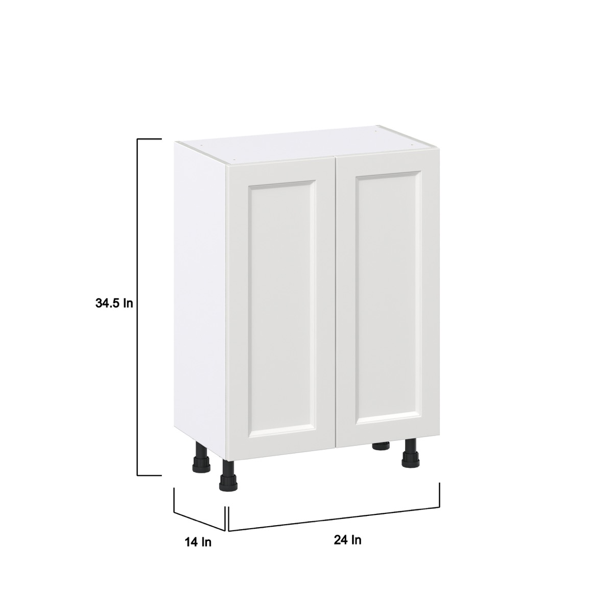 24 in. W x 34.5 in. H x 14 in. D Alton Painted White Shaker Assembled Shallow Base Kitchen Cabinet with Drawers