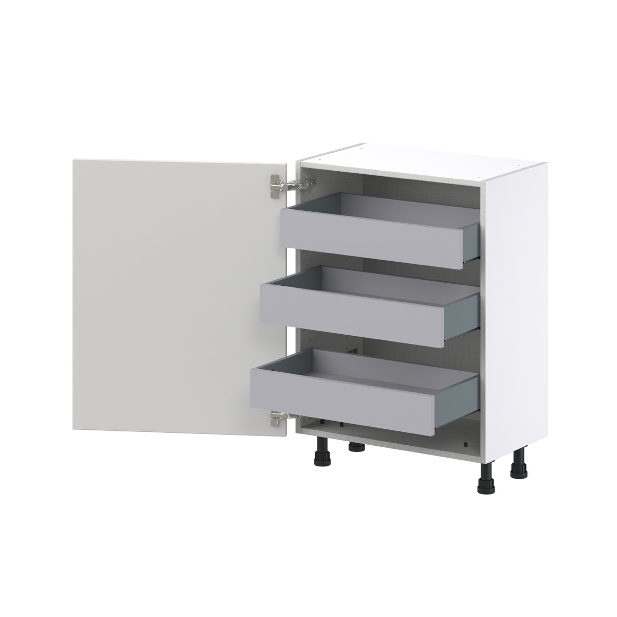 24 in. W x 14 in. D x 34.5 in. H Alton Painted White Shaker Assembled Shallow Base Kitchen Cabinet with Inner Drawers
