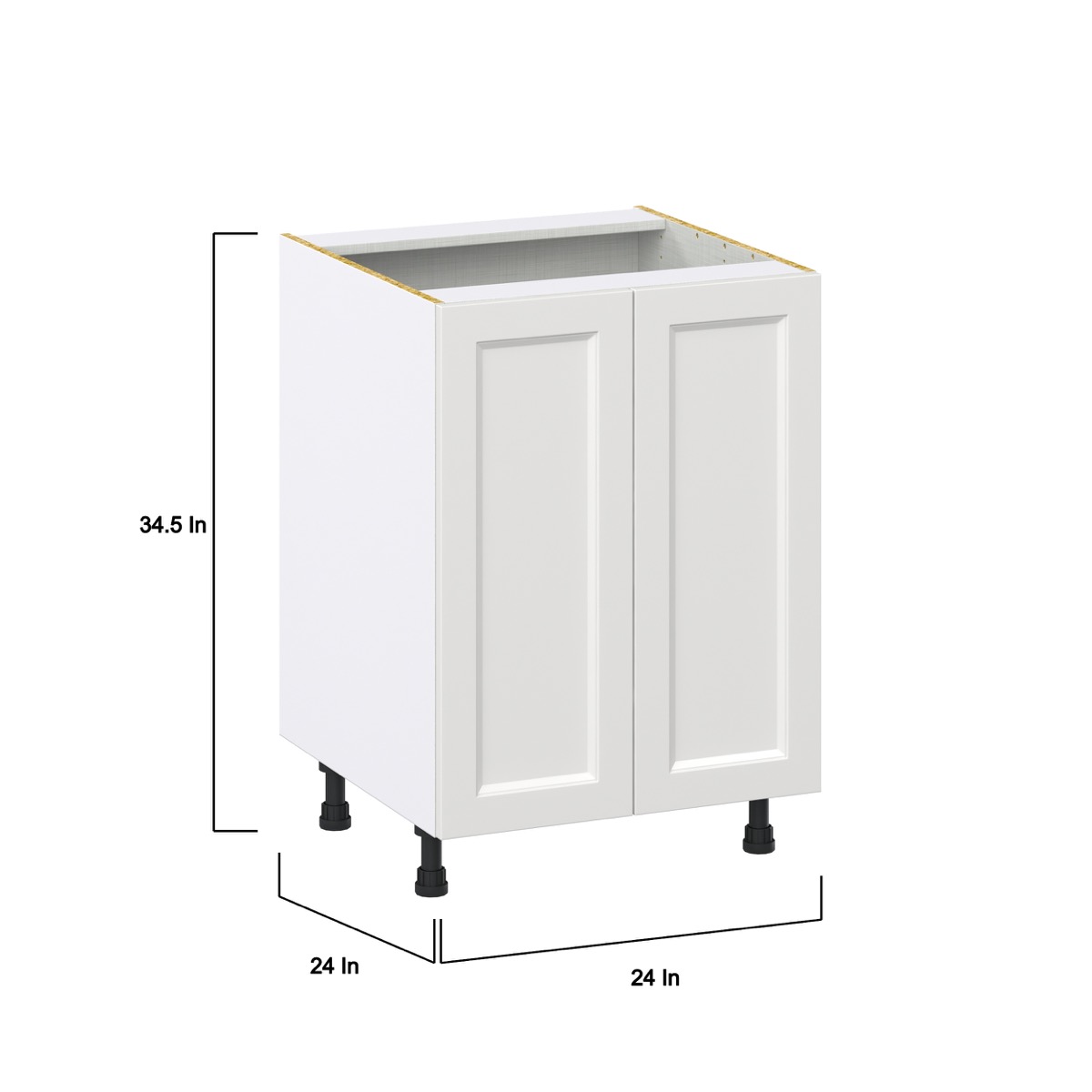 Alton Painted White Recessed Assembled Base Kitchen Cabinet with 2 Full Height Door (24 in. W x 34.5 in. H x 24 in. D)