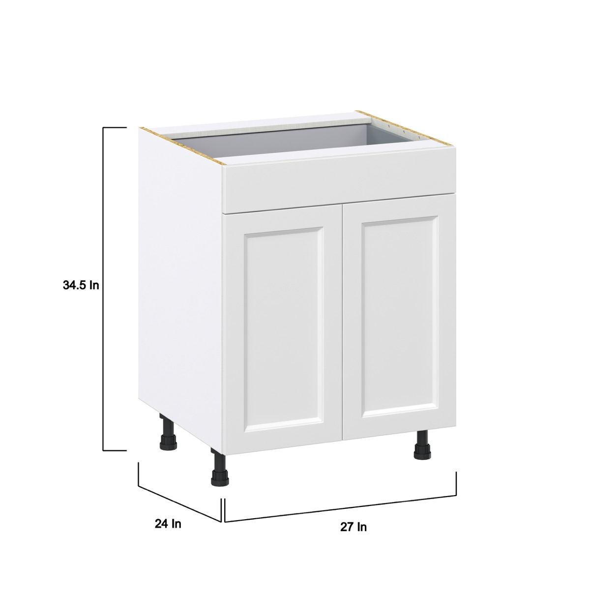 Alton 27 in. W x 24 in. D x 34.5 in. H Painted White Shaker Assembled Base Kitchen Cabinet with a Drawer