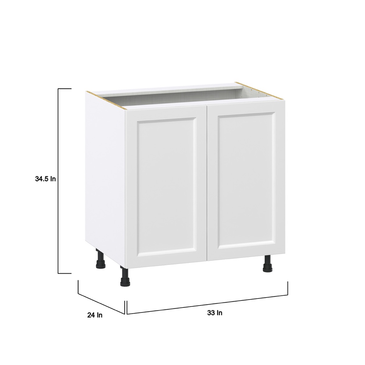 Alton Painted White Recessed Assembled Base Kitchen Cabinet with Full Height Door (33 in. W x 34.5 in. H x 24 in. D)