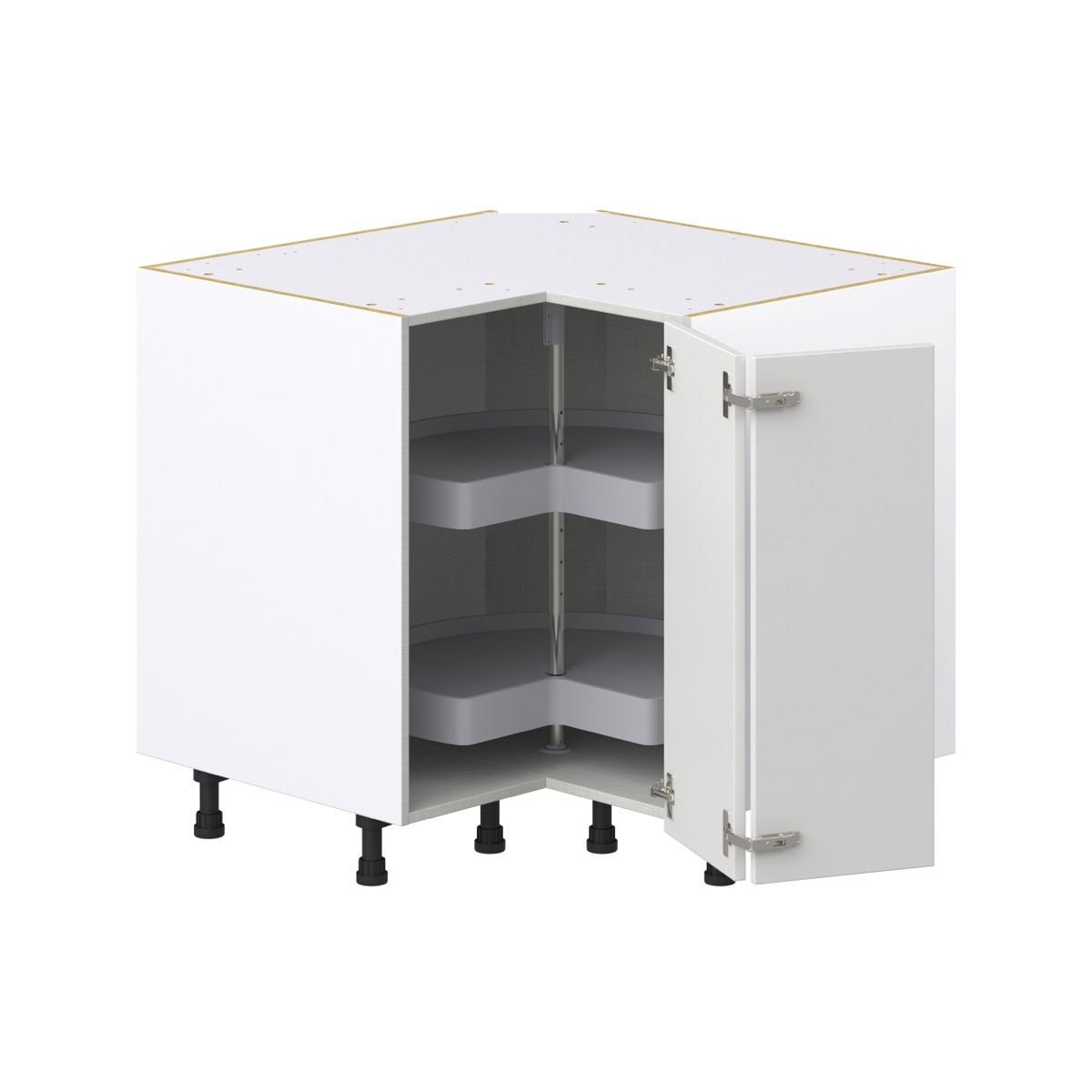 36 in. W x 34.5 in. H x 24 in. D Alton Painted White Shaker Assembled Lazy Susan Corner Base Kitchen Cabinet