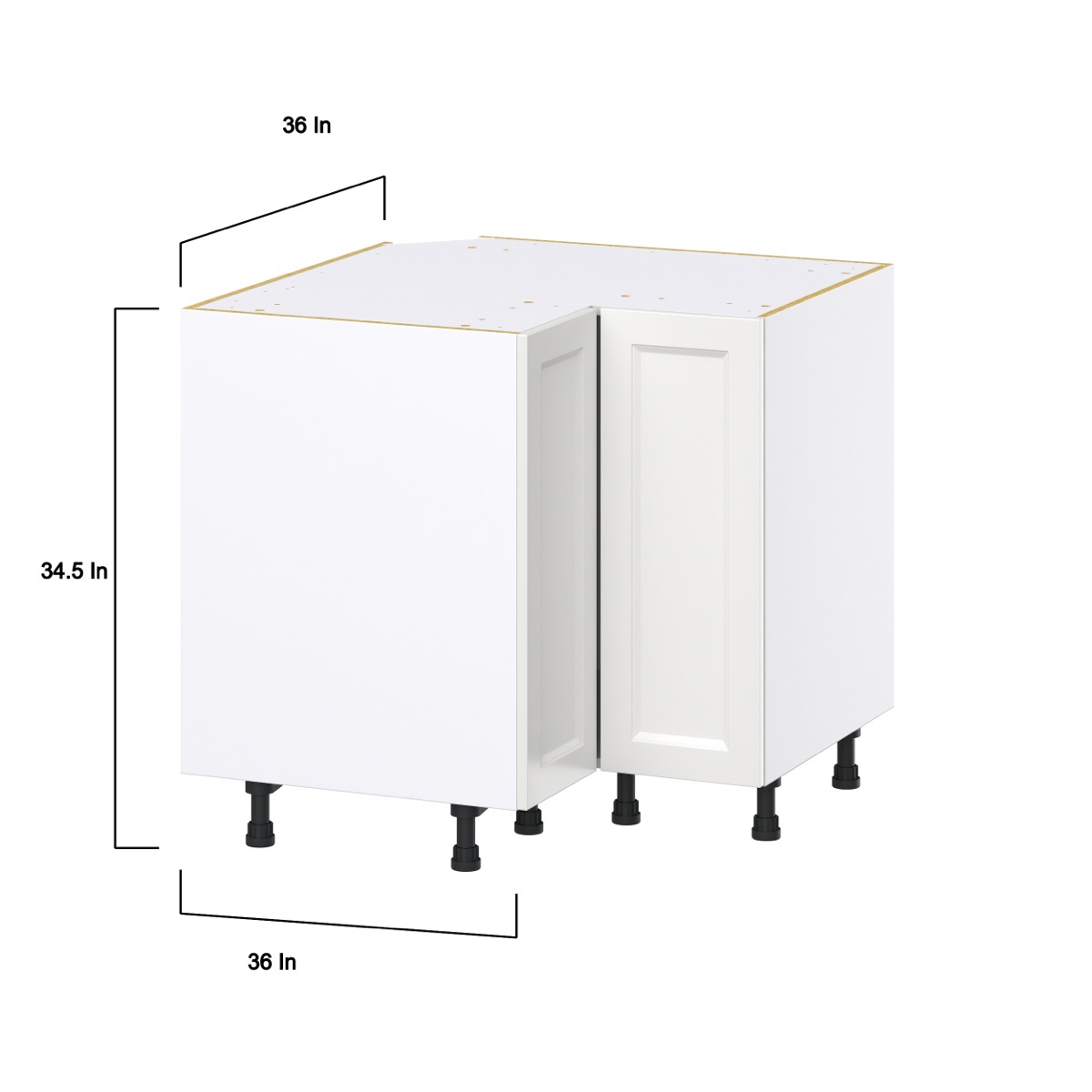 36 in. W x 34.5 in. H x 24 in. D Alton Painted White Shaker Assembled Lazy Susan Corner Base Kitchen Cabinet