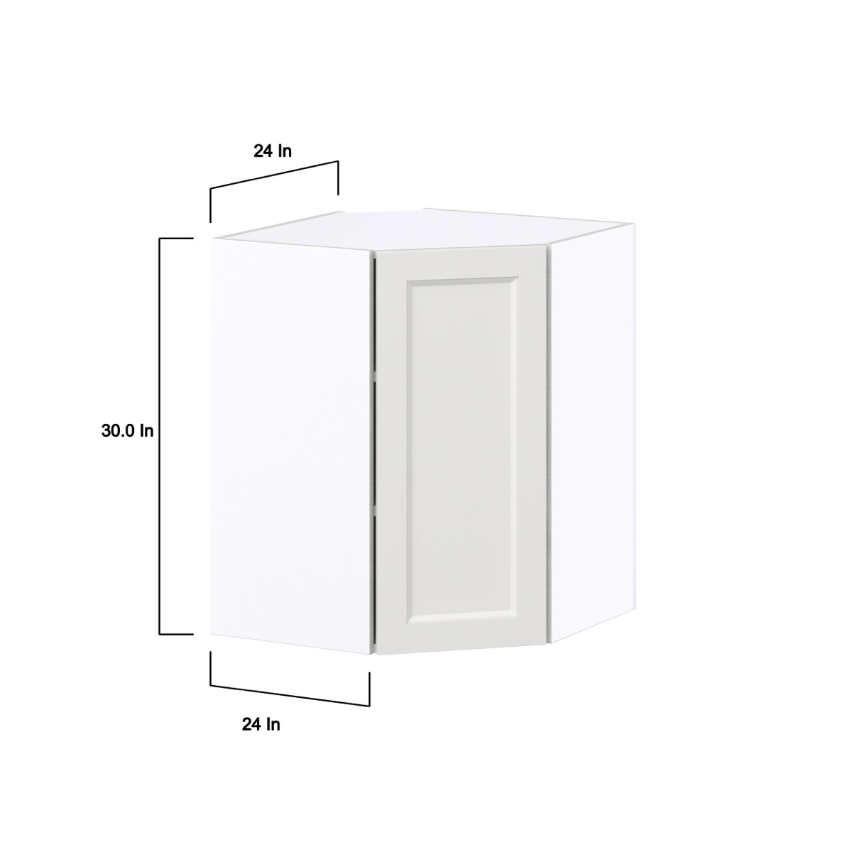 24 in. W x 30 in. H x 14 in. D Alton Painted White Shaker Assembled Wall Diagonal Corner Kitchen Cabinet