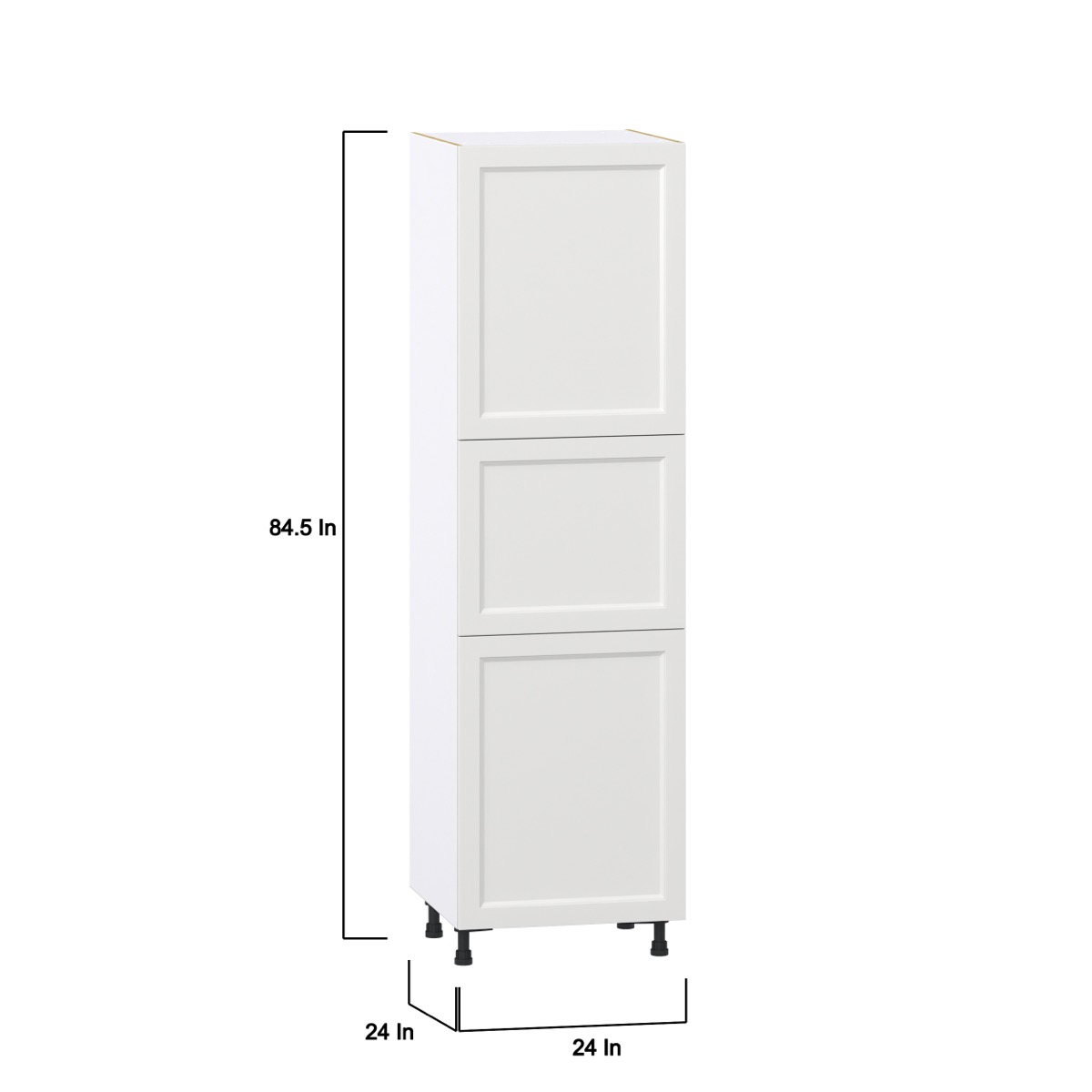 Alton Painted White Recessed Assembled Pantry Kitchen Cabinet with 4-Shelves (24 in. W x 84.5 in. H x 24 in. D)
