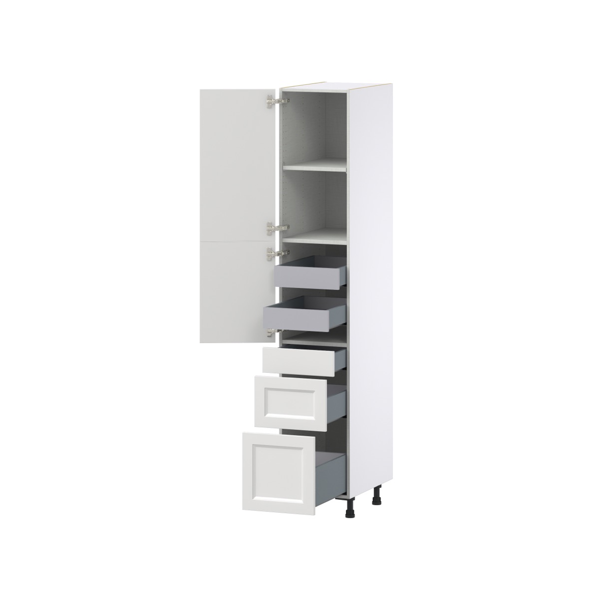 Alton Painted 15 in. W x 84.5 in. H x 24 in. D in White Shaker Assembled Pantry Kitchen Cabinet with 2 inner Drawers ()