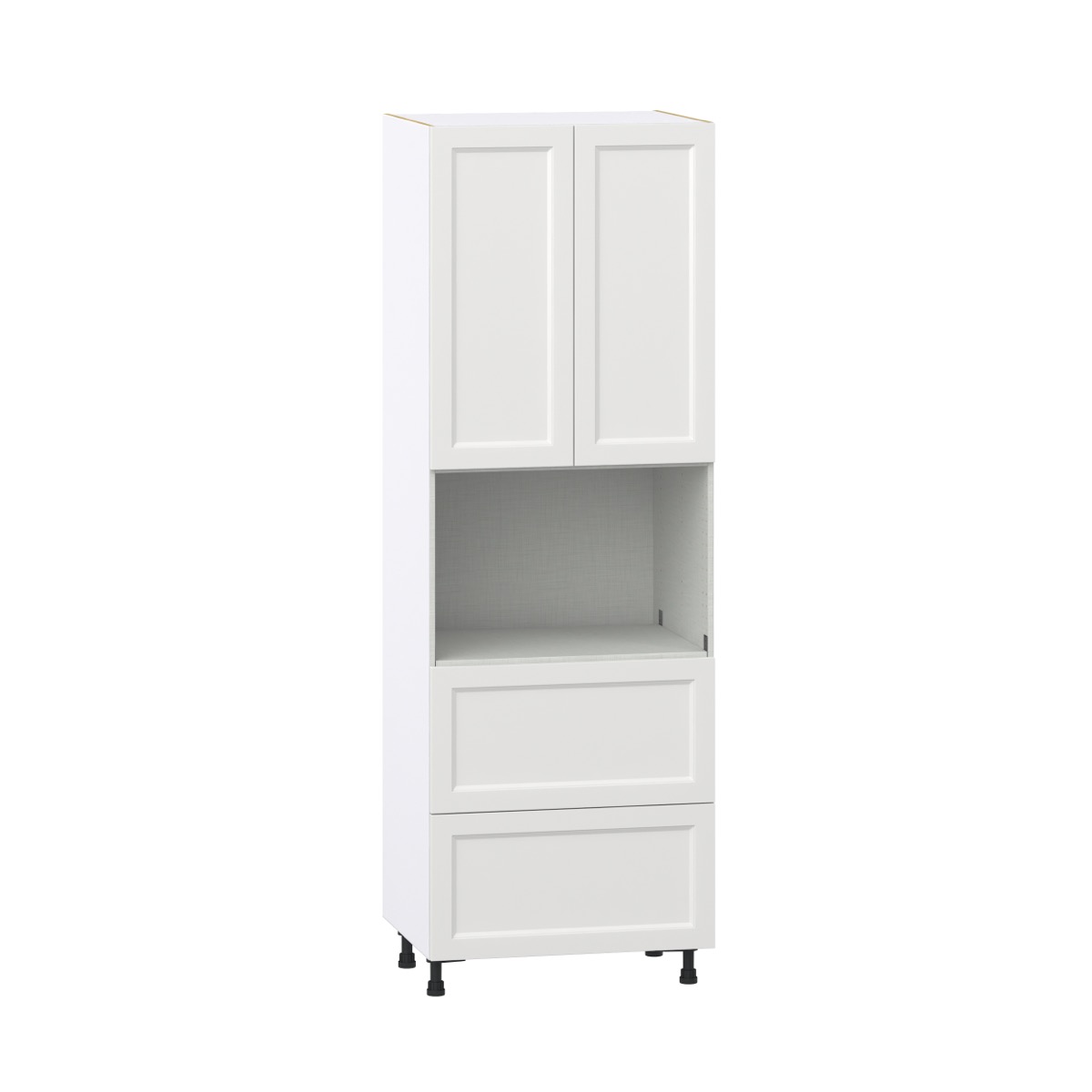 J COLLECTION Alton Painted 30 in. W x 89.5 in. H x 24 in. D in White Shaker Assembled Pantry Microwave Kitchen Cabinet with 3 Drawers