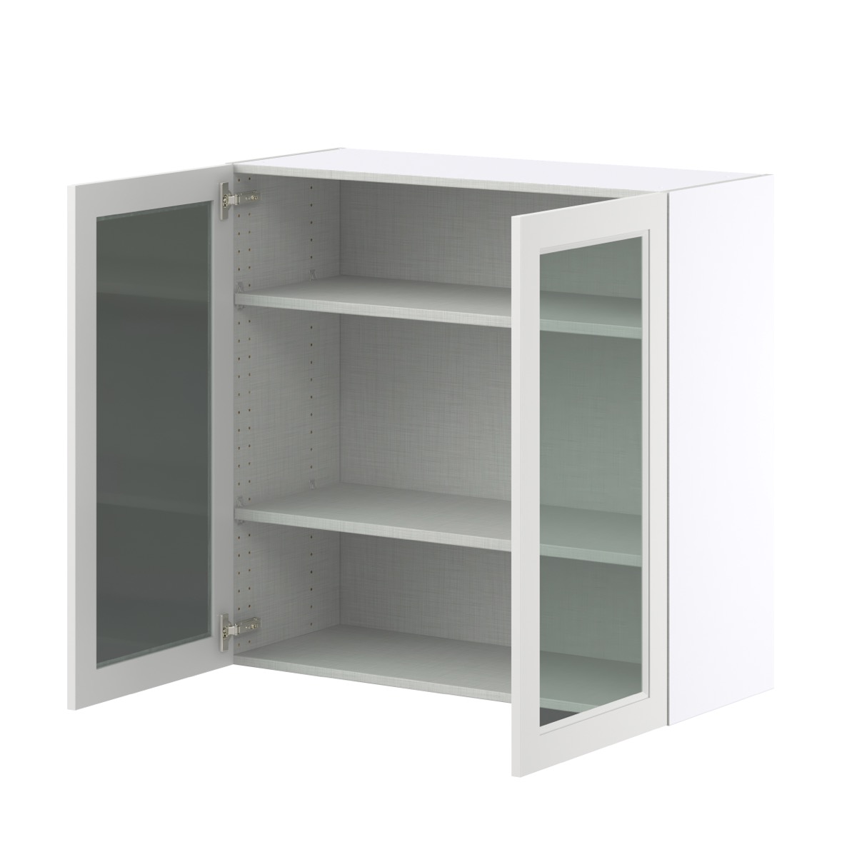 Alton Painted 36 in. W x 35 in. H x 14 in. D in White Assembled Wall Kitchen Cabinet with Glass Door ()