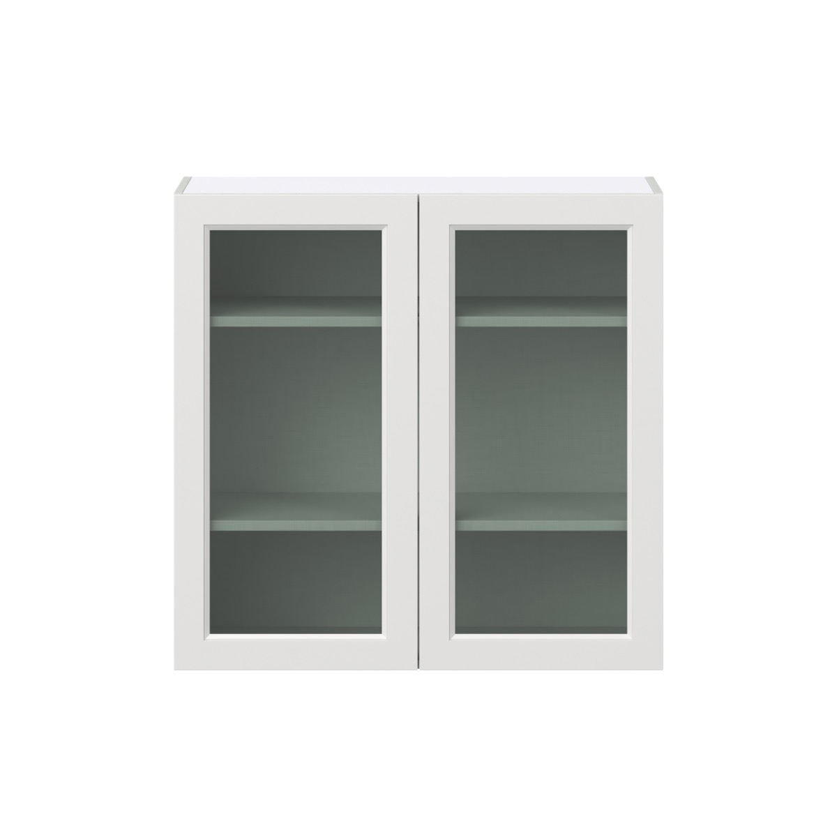 Alton Painted 36 in. W x 35 in. H x 14 in. D in White Assembled Wall Kitchen Cabinet with Glass Door ()