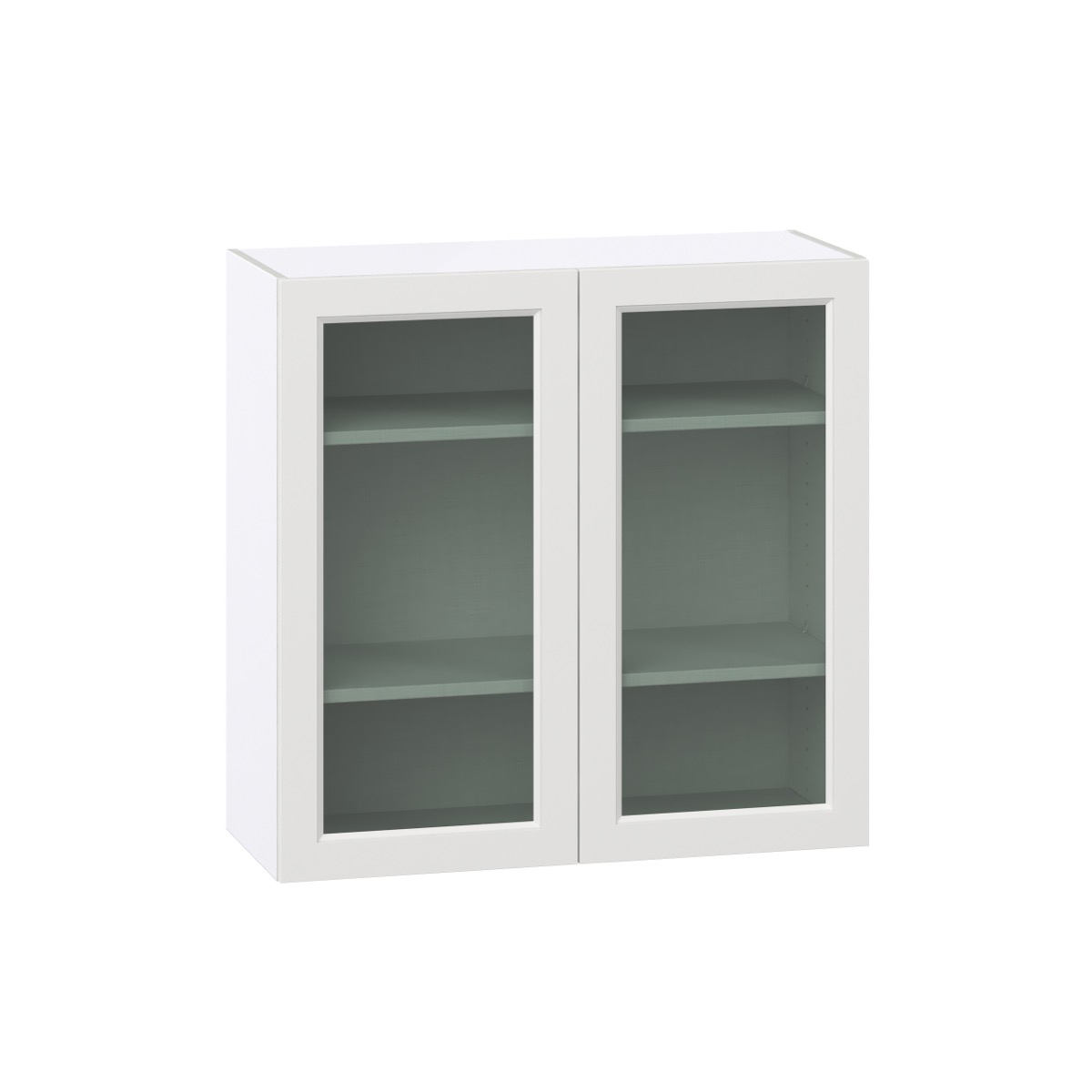Alton Painted 36 in. W x 35 in. H x 14 in. D in White Assembled Wall Kitchen Cabinet with Glass Door ()