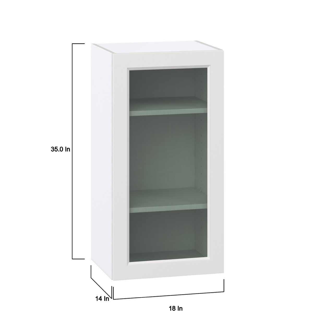 Alton Painted 18 in. W x 35 in. H x 14 in. D in White Assembled Wall Kitchen Cabinet with Glass Door
