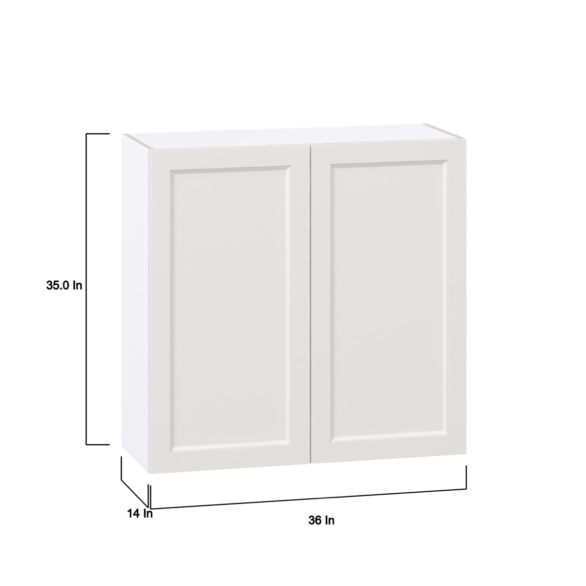 Alton Painted White Recessed Assembled Wall Kitchen Cabinet with 2 Full Height Doors (36 in. W x 35 in. H x 14 in. D)