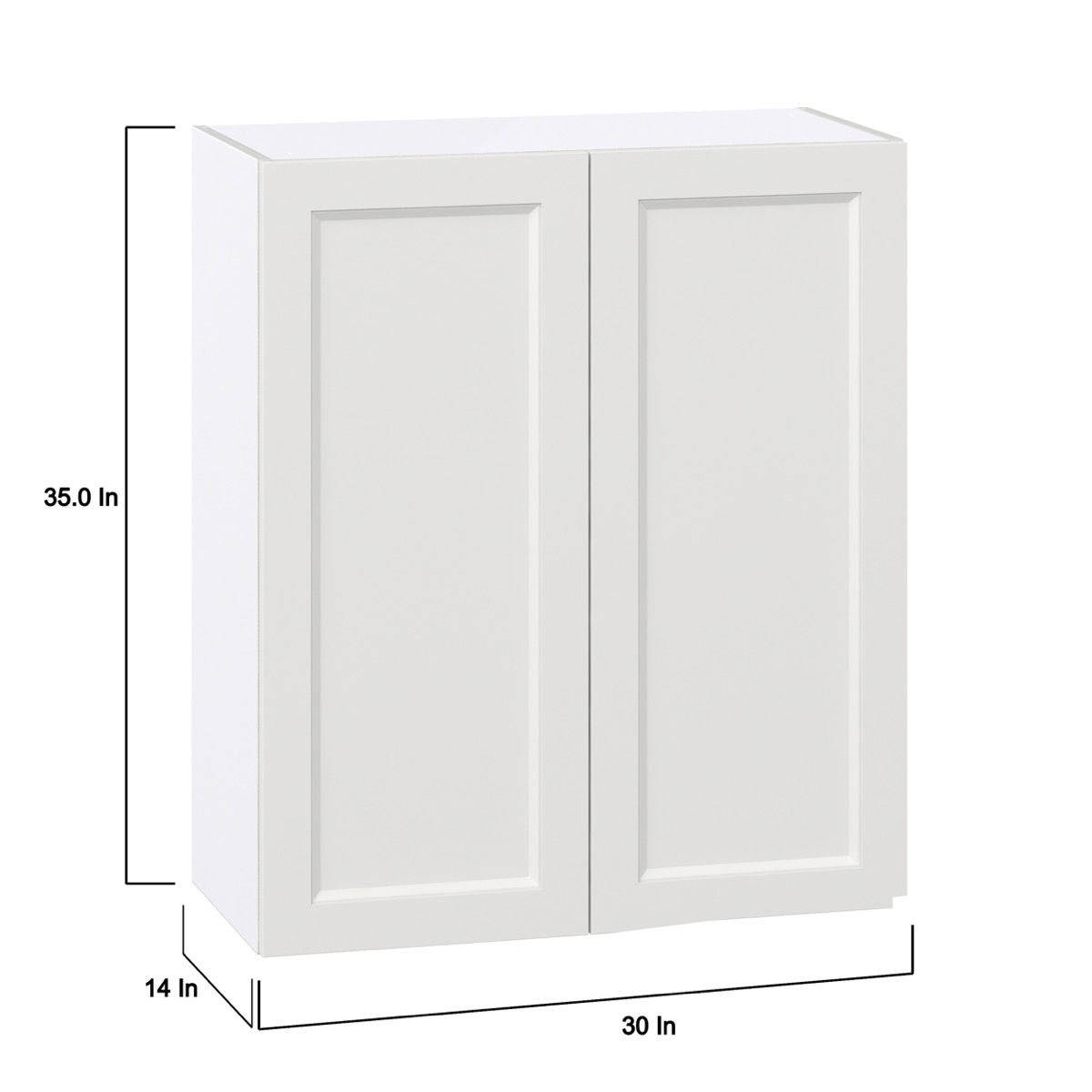 J COLLECTION Alton Painted White Recessed Assembled Wall Kitchen Cabinet with 2 Full Height Doors (30 in. W x 35 in. H x 14 in. D)