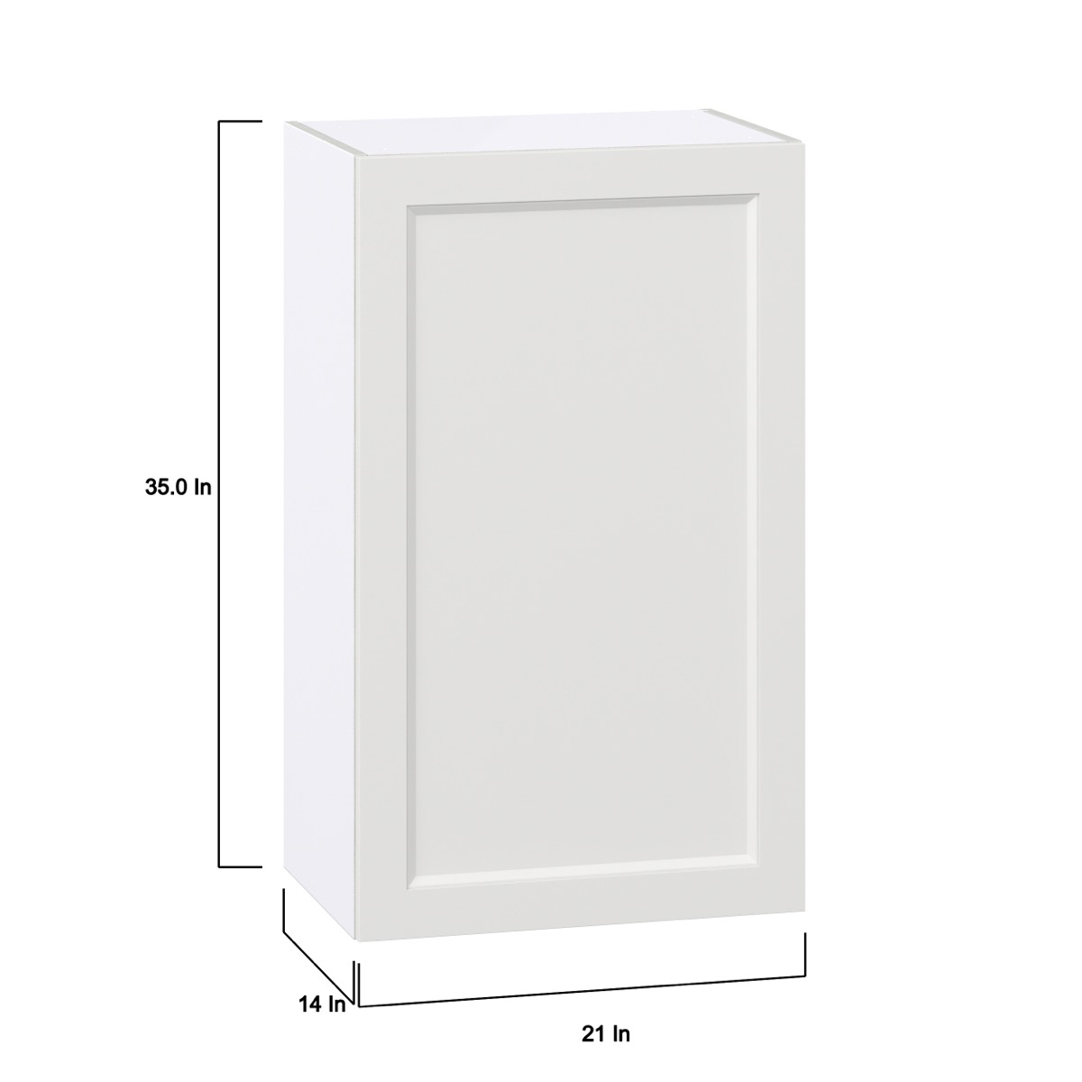 Alton Painted White Recessed Assembled Wall Kitchen Cabinet with Full Height Door (21 in. W x 35 in. H x 14 in. D)