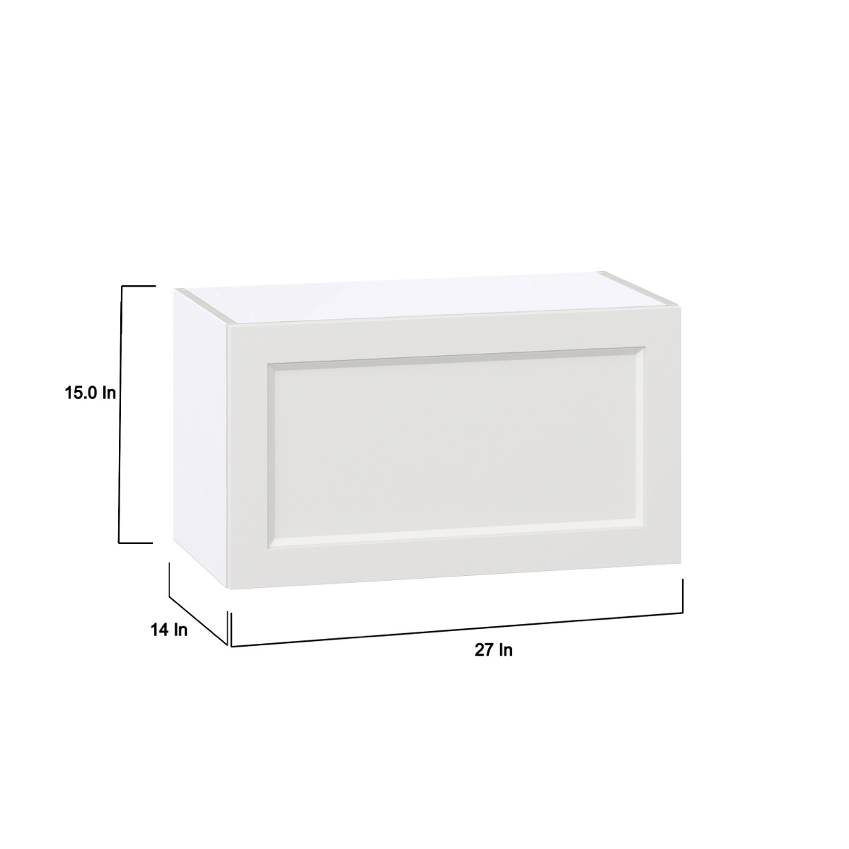 Alton Painted White Shaker Assembled Wall Bridge Kitchen Cabinet with Lift Up 27 in. W x 15 in. H x 14 in. D