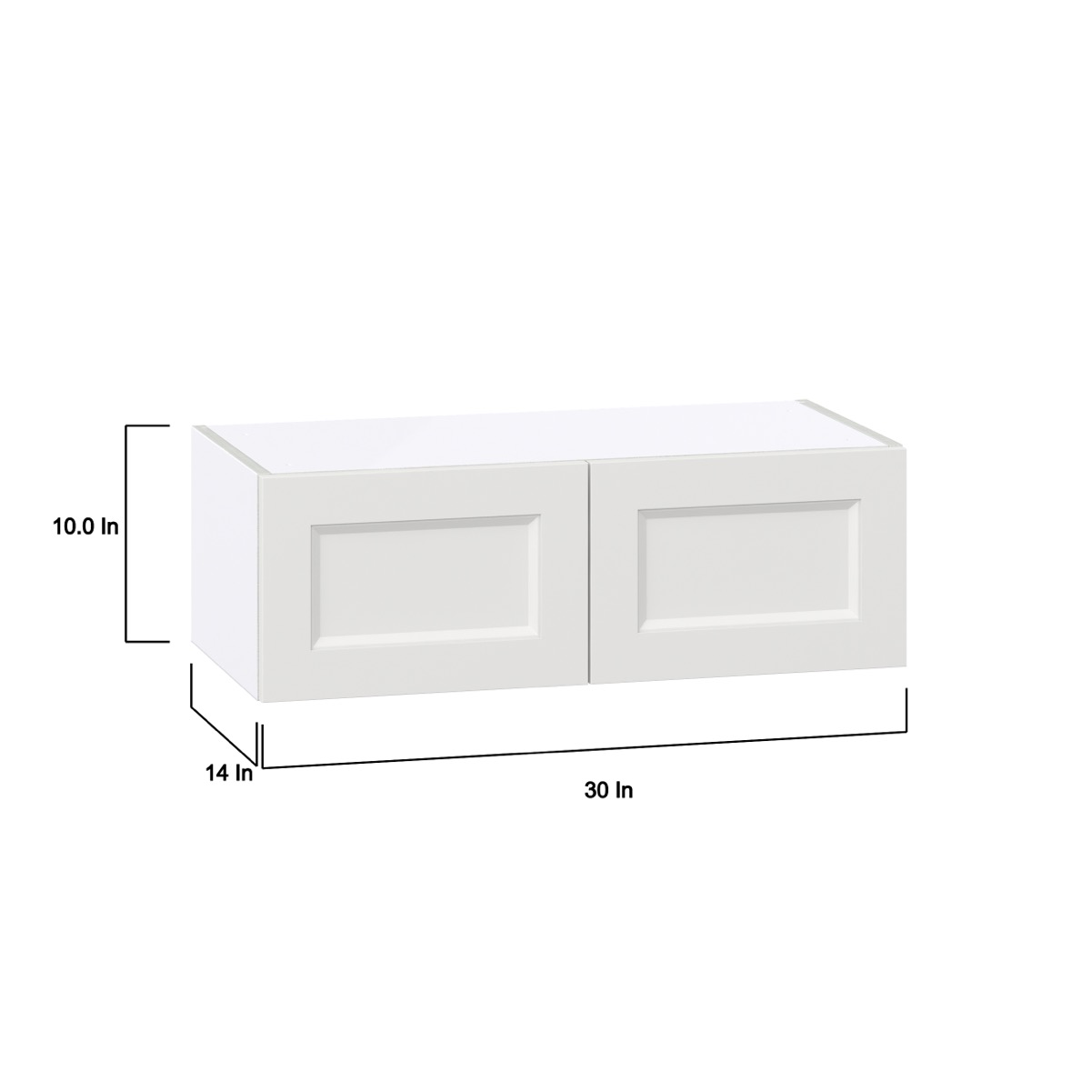 30 in. W x 14 in. D x 10 in. H Alton Painted White Shaker Assembled Wall Bridge Kitchen Cabinet