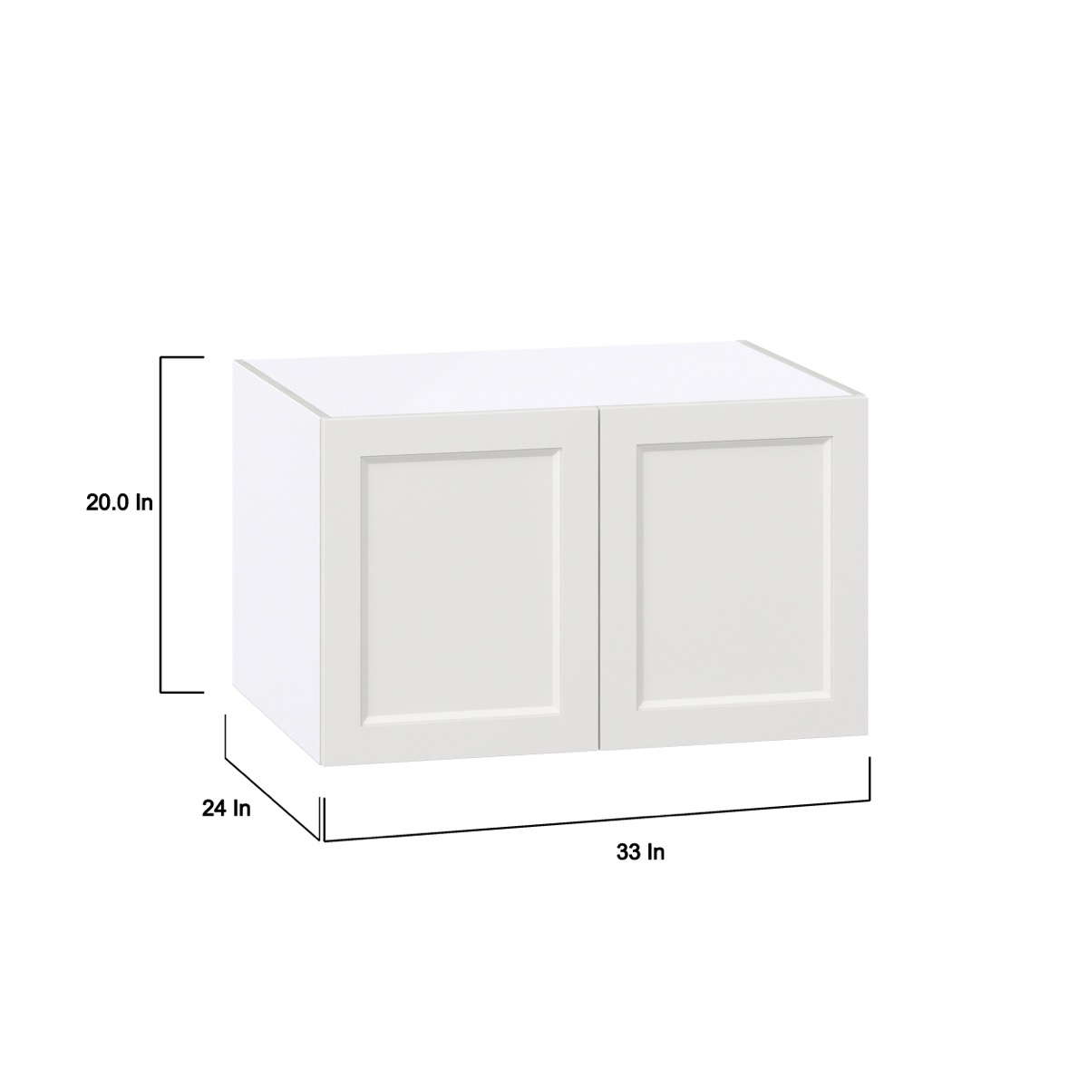 33 in. W x 24 in. D x 20 in. H Alton Painted White Shaker Assembled Deep Wall Bridge Kitchen Cabinet