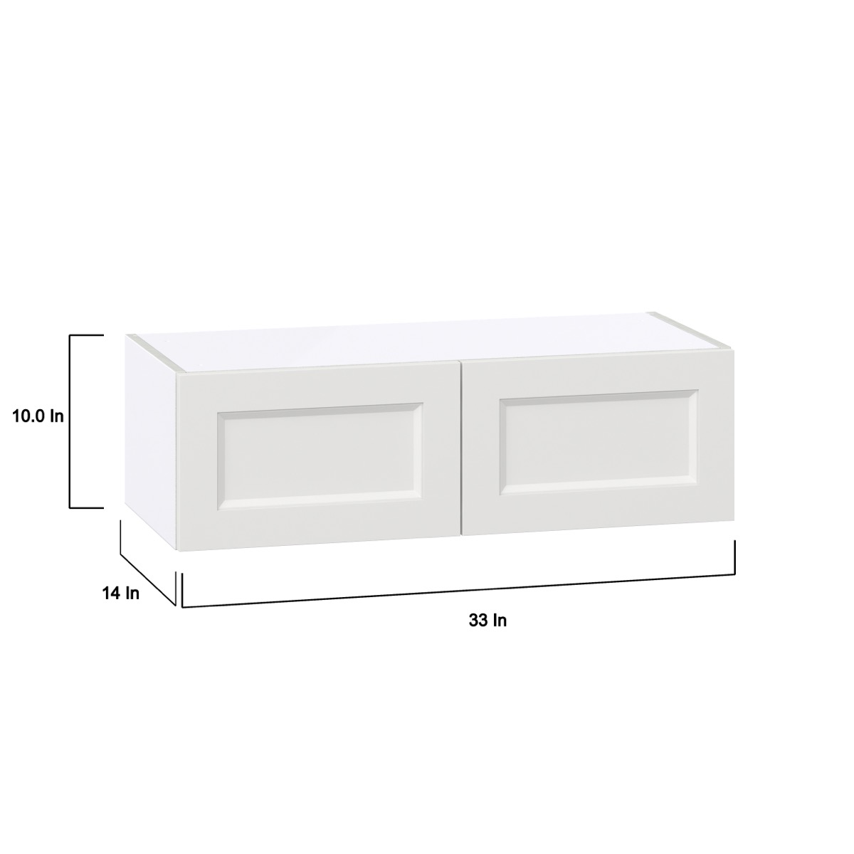 Alton Painted White Shaker Assembled Wall Bridge Kitchen Cabinet 33 in. W X 10 in. H X 14 in. D