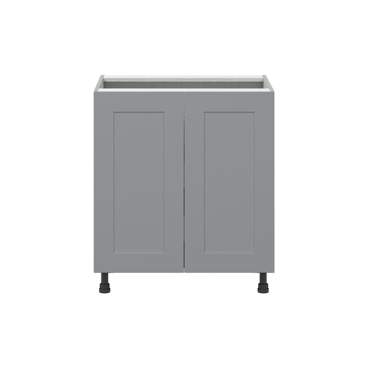 Bristol Painted Slate Gray Shaker Assembled Base Kitchen Cabinet with 3 Inner Drawers (30 in. W x 34.5 in. H x 24 in. D)