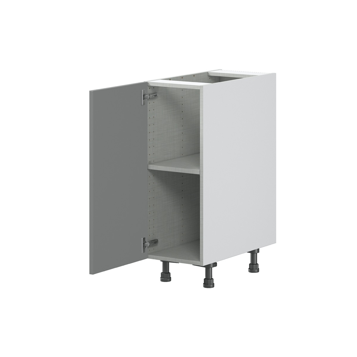 Bristol Painted Slate Gray Shaker Assembled Base Kitchen Cabinet w/ Full Height Door (12 in. W x 34.5 in. H x 24 in. D)