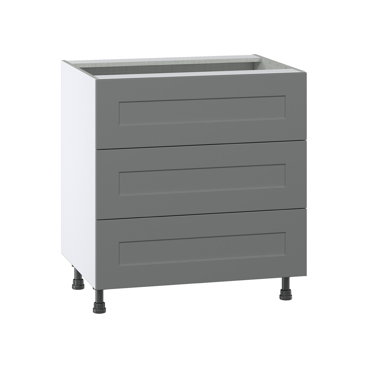 J COLLECTION Fairhope Bright White Slab Assembled Base Kitchen Cabinet with 3 Inner Drawers (15 in. W x 34.5 in. H x 24 in. D)