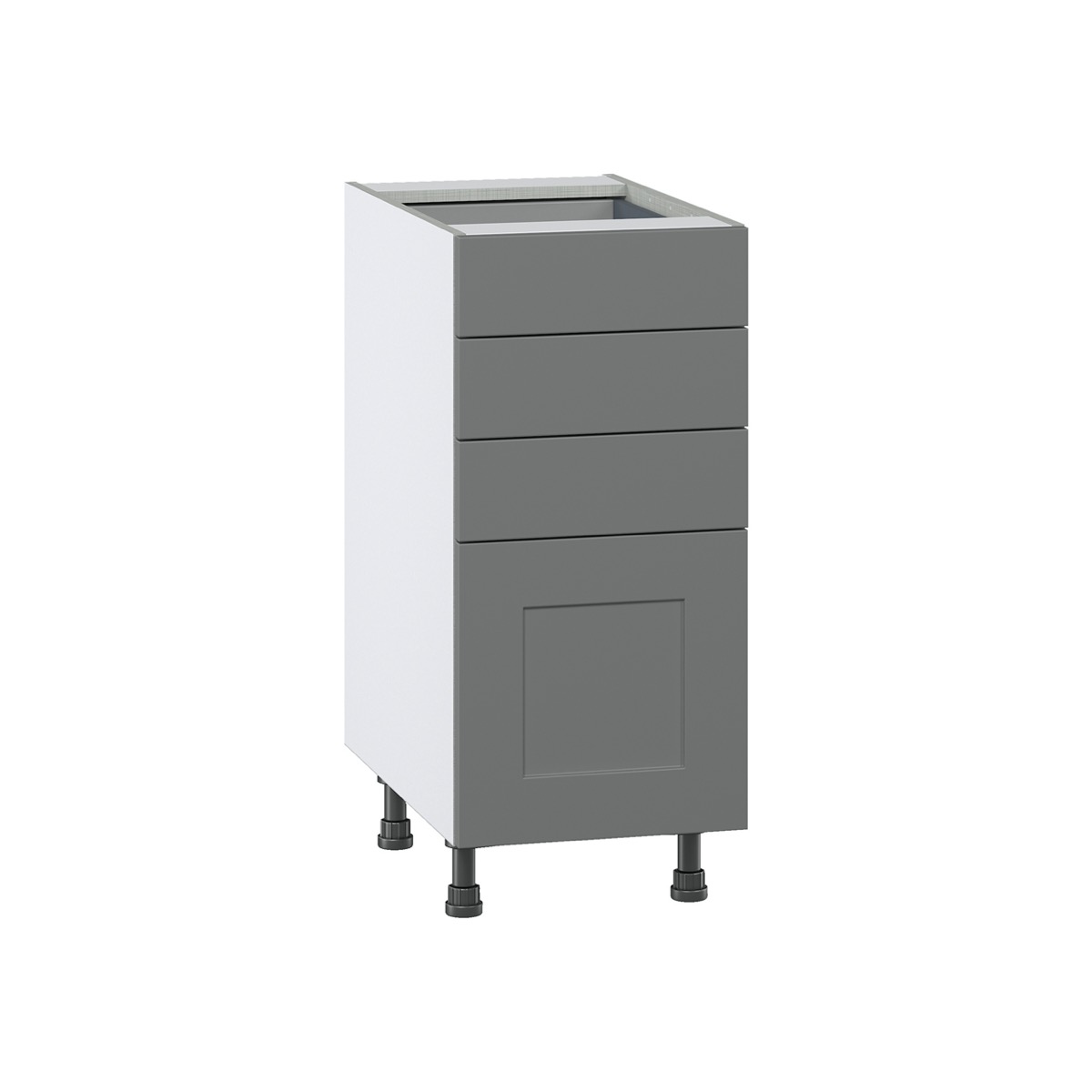 Wallace Painted Warm White Shaker Assembled Base Kitchen Cabinet with 4 Drawer (15 in. W x 34.5 in. H x 24 in. D)