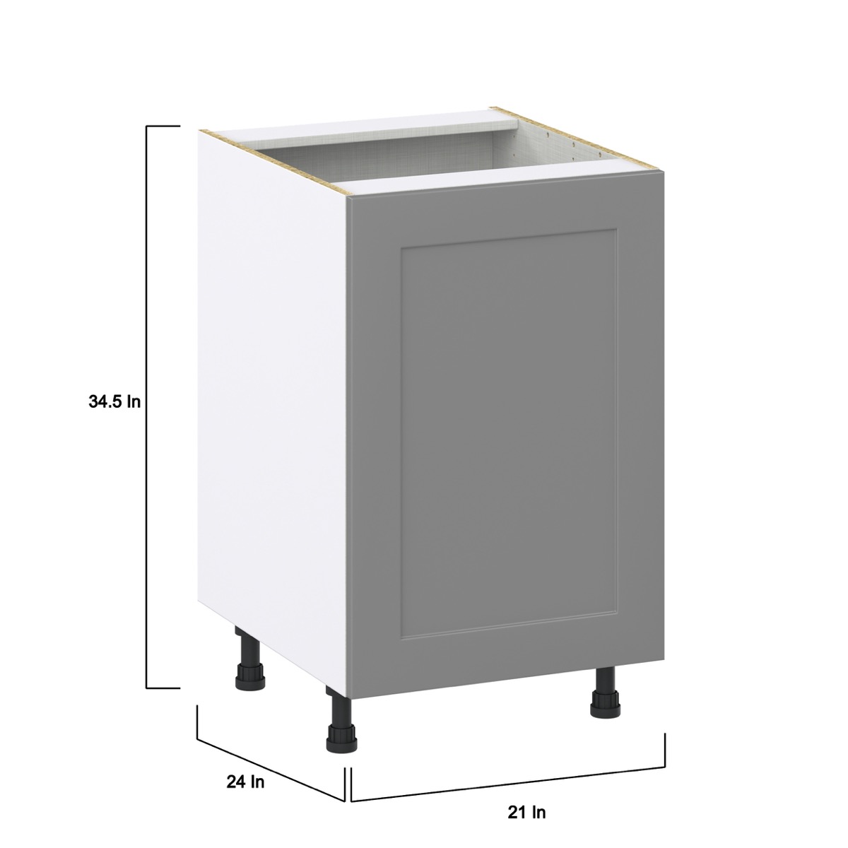 Bristol Painted 21 in. W x 34.5 in. H x 24 in. D Slate Gray Shaker Assembled Base Kitchen Cabinet with 3 Inner Drawers