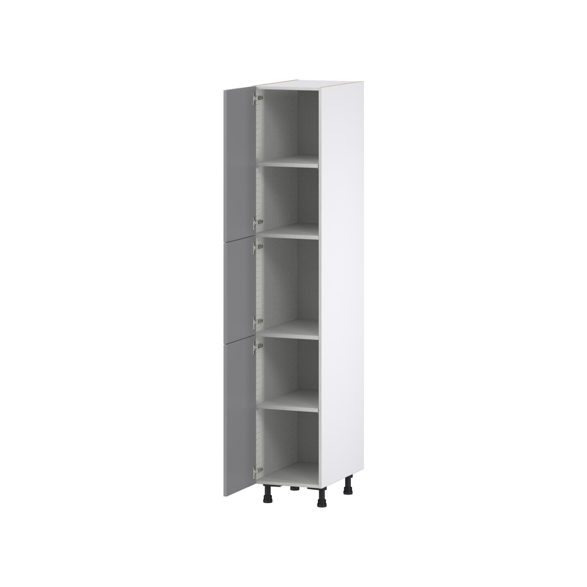 Bristol Painted Slate Gray Shaker Assembled Pantry Kitchen Cabinet with 4-Shelves (15 in. W x 84.5 in. H x 24 in. D)