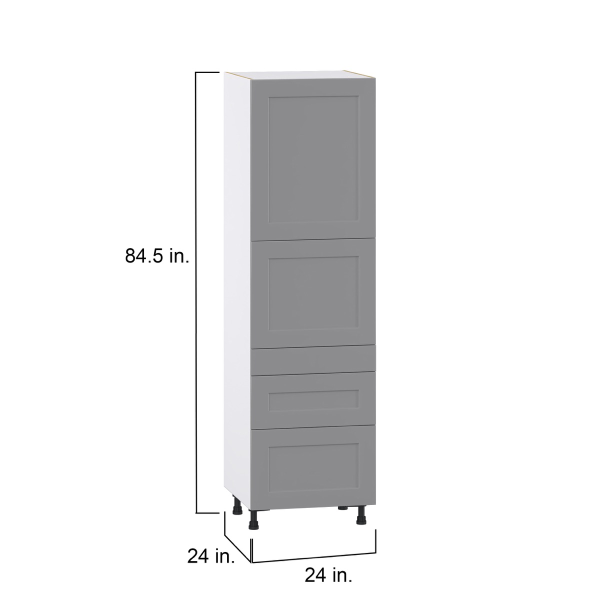 Bristol Painted Slate Gray Shaker Assembled Pantry Kitchen Cabinet with 5 Drawers (24 in. W x 84.5 in. H x 24 in. D)