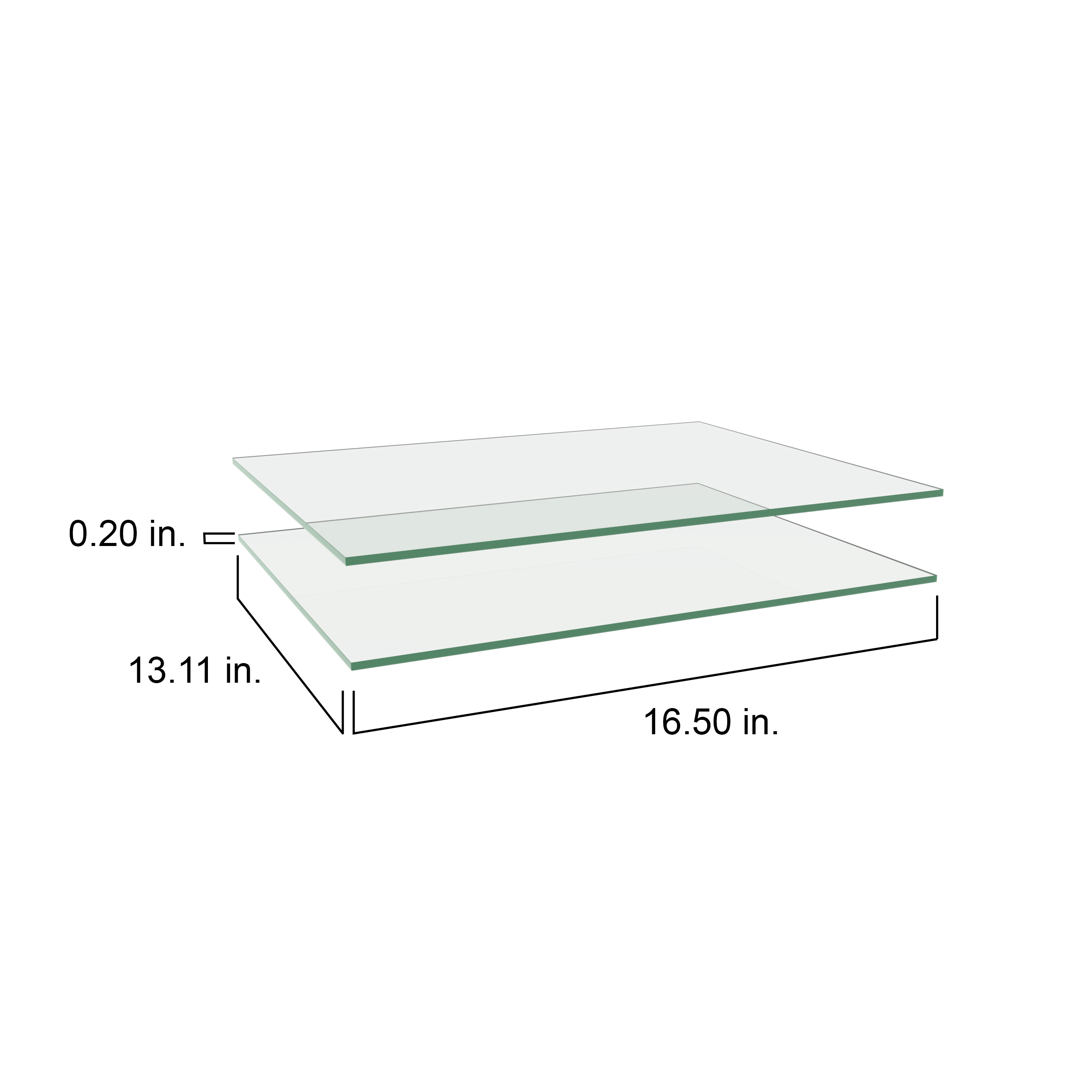 18" glass shelf (2 pack) - clear - J Collection