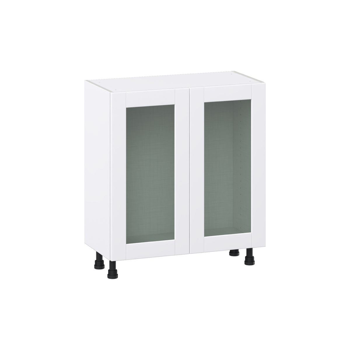 J COLLECTION Bright White Shaker Assembled Base Kitchen Cabinet with Full Height Glass Door (15 in. W x 34.5 in. H x 14 in. D)