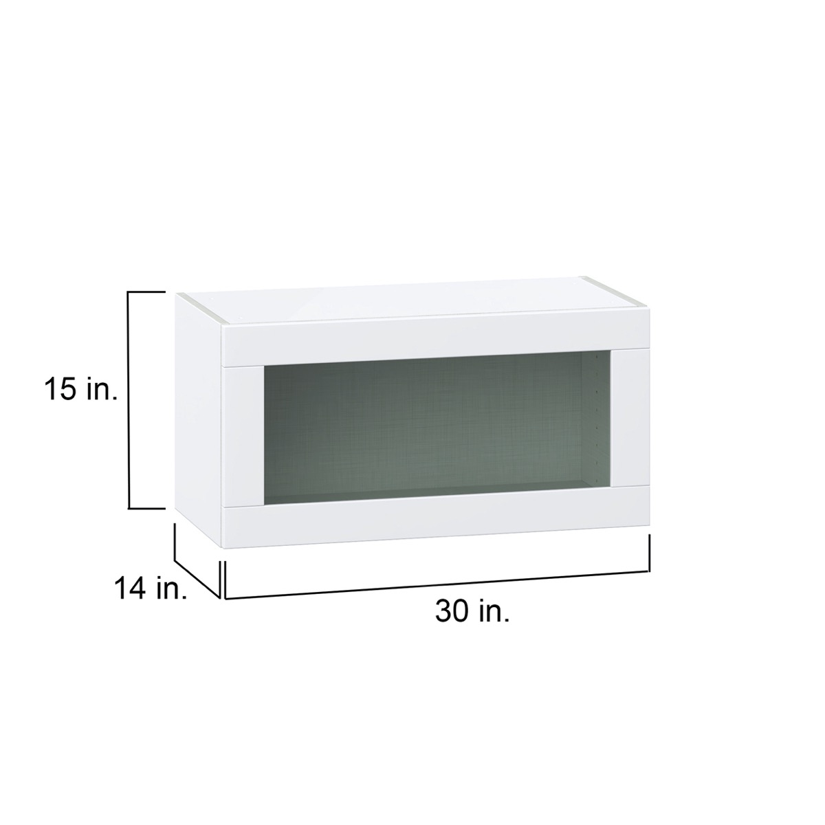 J COLLECTION Bright White Shaker Assembled Wall Kitchen Cabinet with Glass Door (15 in. W x 30 in. H x 14 in. D)