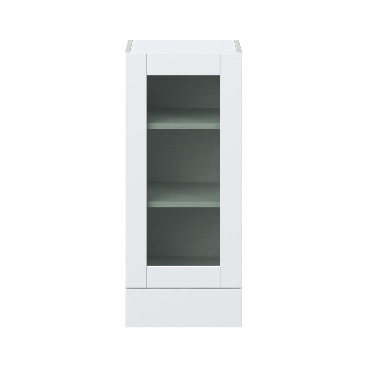 Bright White Shaker Assembled Wall Kitchen Cabinet with Glass Door and 2 Drawers (15 in. W x 35 in. H x 14 in. D)